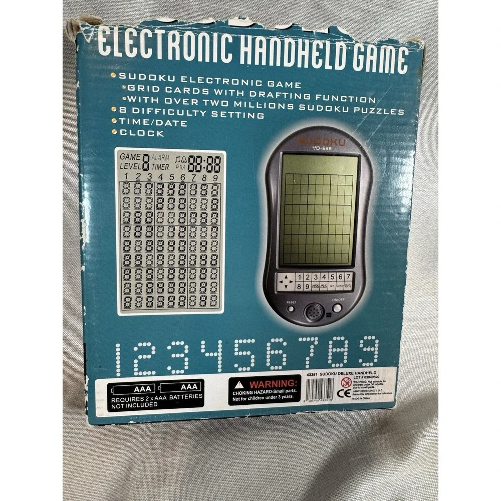 Electronic Handheld Sudoku Game YD-638‎ Touch Screen New in Box Puzzle